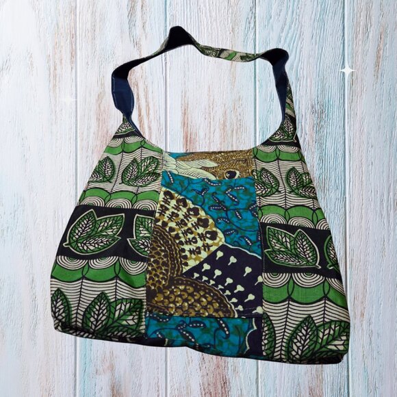 Handmade Kitenge Bag | Brown African Print Shoulder Handbag Boho Artisan - Picture 1 of 4